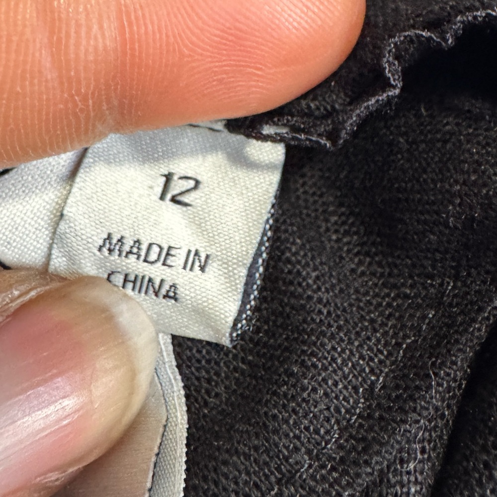 Joie Black Linen Blend Straight Skirt Sz 12 - Picture 6 of 8